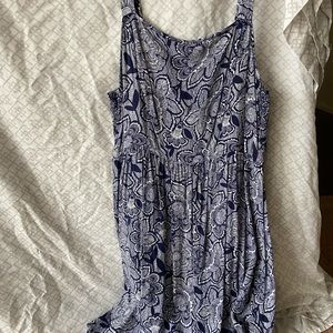 Forever 21, XL medium length dress floral blue and white dress